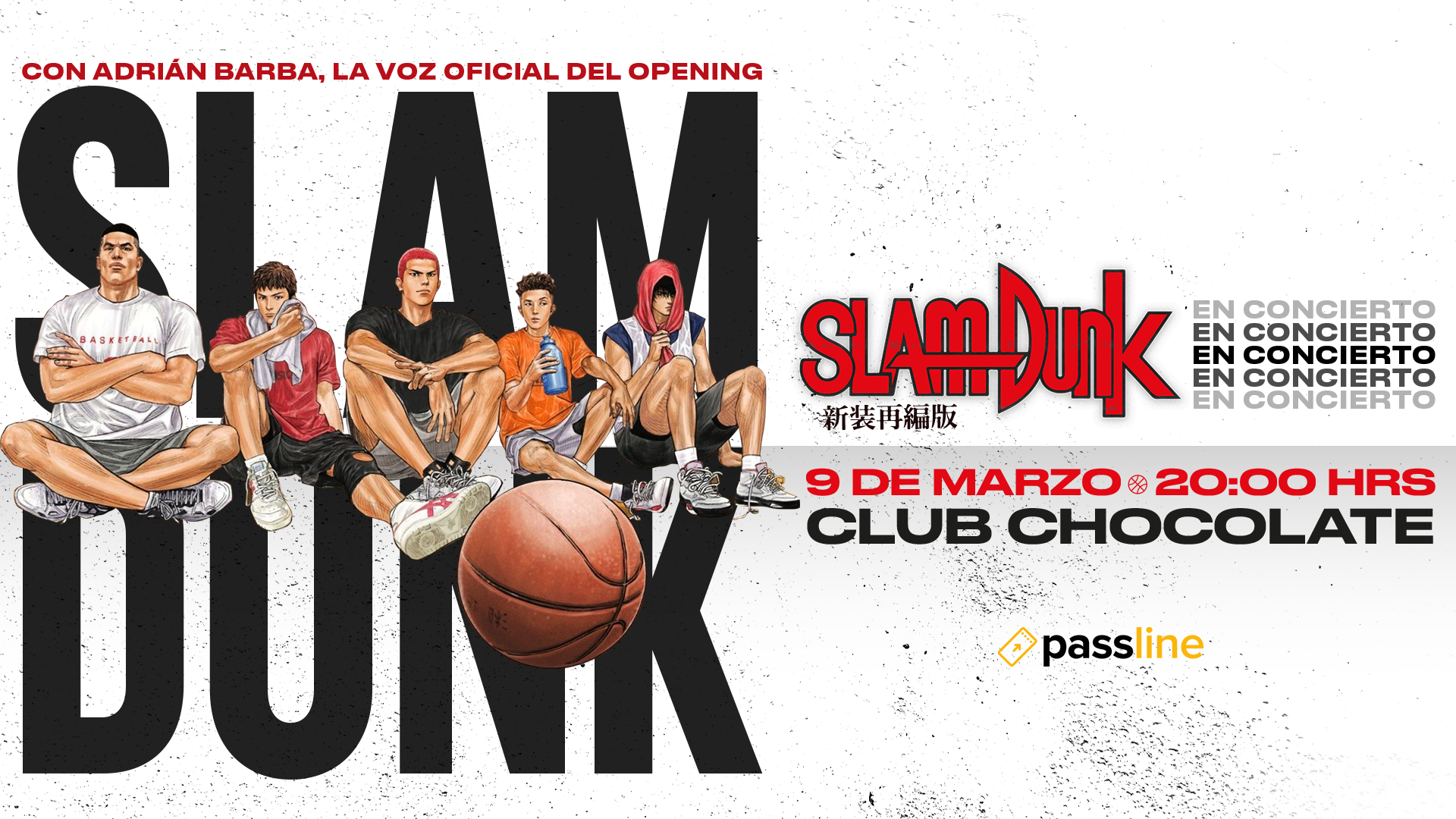 EVENTO | Llega a Chile «Slam Dunk en Concierto» con Adrián Barba, cantante oficial de la serie