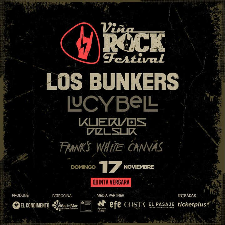 EVENTOS | Frank’s White Canvas se une al Viña Rock Festival junto a Los Bunkers, Lucybell y Kuervos del Sur